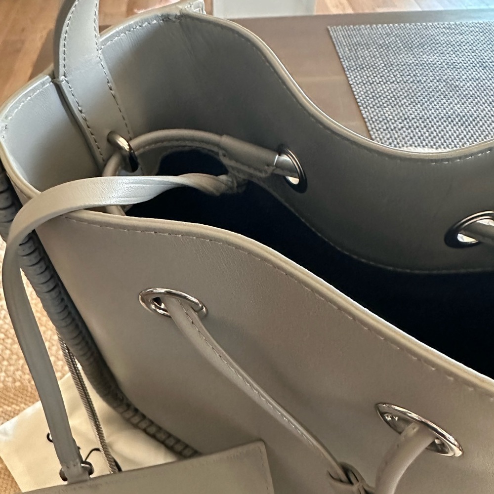 Philip Lim 3.1 grey Soleil bucket bag size small crossbody top handle leather - Picture 7 of 12
